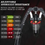 Twister Arm Trainer, 3 in 1 Hydraulic Power Chest Workout Equipment with Ab Roller Wheels and Hooks, Adjustable 22-440lbs Arm Trainer for Men Women, Home Gym Equipment for Full Body Strength Training