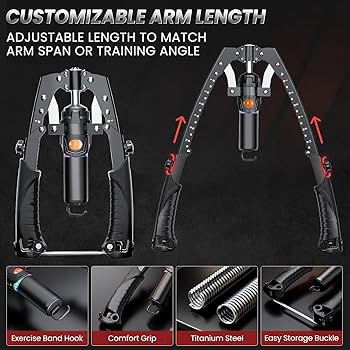 Twister Arm Trainer, 3 in 1 Hydraulic Power Chest Workout Equipment with Ab Roller Wheels and Hooks, Adjustable 22-440lbs Arm Trainer for Men Women, Home Gym Equipment for Full Body Strength Training