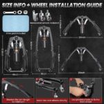 Twister Arm Trainer, 3 in 1 Hydraulic Power Chest Workout Equipment with Ab Roller Wheels and Hooks, Adjustable 22-440lbs Arm Trainer for Men Women, Home Gym Equipment for Full Body Strength Training