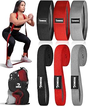 DMoose Fitness Fabric Resistance Bands for Full Body Exercises – Non-Slip Thick Cloth Stretch Band for Squats, Lunges & Bicep Curls – Long Resistance Bands for Working Out – Booty Band for Men & Women