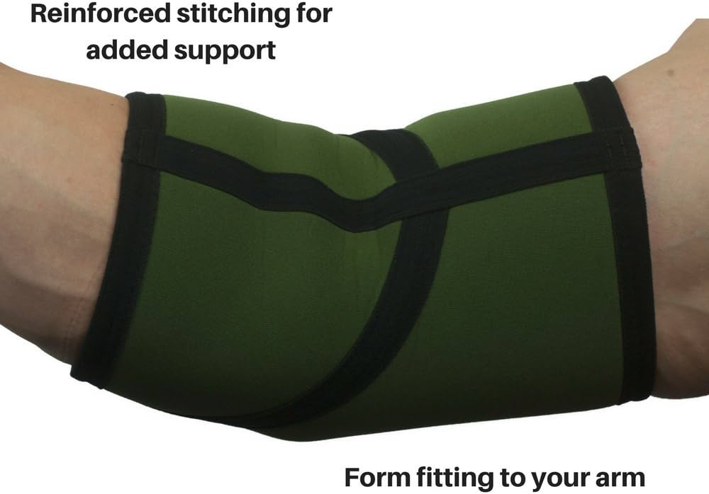 Gymreapers Elbow Sleeves for Weightlifting Powerlifting and Bench Press Support and Compression for Tendonitis Pain Relief 5mm Neoprene Training Gear for Men and Wome