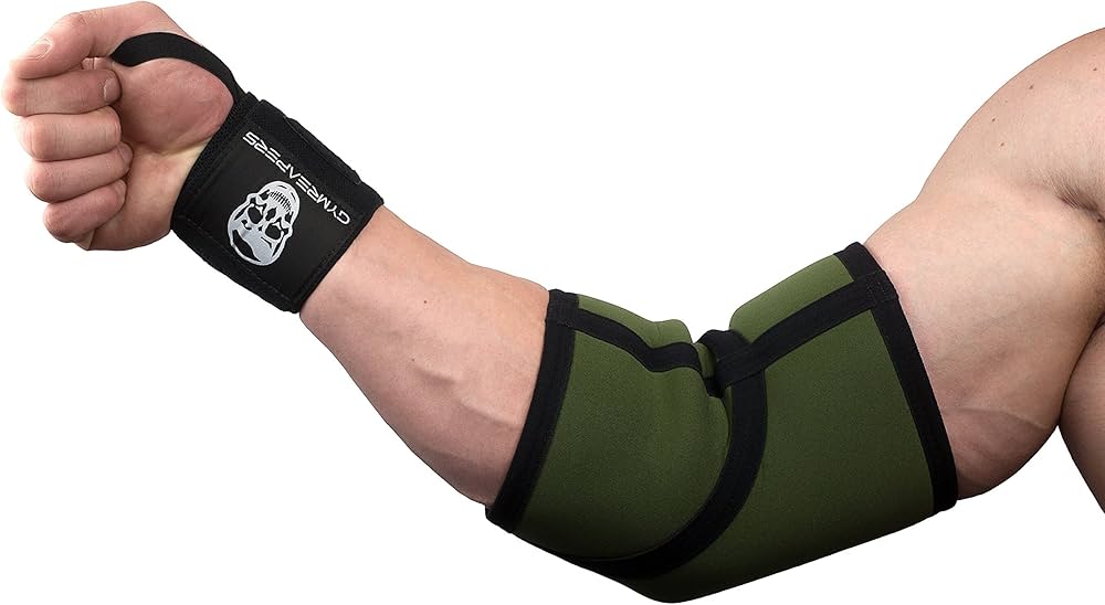 Gymreapers Elbow Sleeves for Weightlifting Powerlifting and Bench Press Support and Compression for Tendonitis Pain Relief 5mm Neoprene Training Gear for Men and Wome