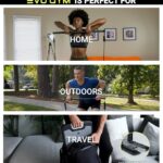 EVO Gym – Portable Home Gym Strength Training Equipment, at Home Gym | All in One Gym – Resistance Bands, Base Holds Gym Bar & Handles for Travel | Portable Gym & Home Exercise Equipment