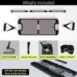 EVO Gym – Portable Home Gym Strength Training Equipment, at Home Gym | All in One Gym – Resistance Bands, Base Holds Gym Bar & Handles for Travel | Portable Gym & Home Exercise Equipment