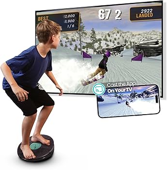 GoBalance Board – App-Enabled Balance Board. Smart Bluetooth Sensor, 12 FREE Interactive Games – Fun, Balance Training and Home Gym Workout! Boost Coordination & Strength for Teens and Adults