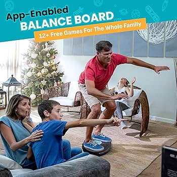 GoBalance Board – App-Enabled Balance Board. Smart Bluetooth Sensor, 12 FREE Interactive Games – Fun, Balance Training and Home Gym Workout! Boost Coordination & Strength for Teens and Adults