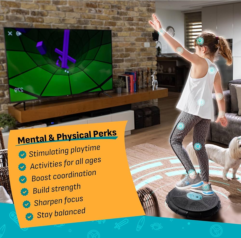 GoBalance Board – App-Enabled Balance Board. Smart Bluetooth Sensor, 12 FREE Interactive Games – Fun, Balance Training and Home Gym Workout! Boost Coordination & Strength for Teens and Adults