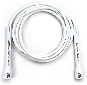 Elite Jumps Adjustable Jump Rope – 6mm PVC Training Rope for Fitness & Cardio | Indoor/Outdoor Skipping Rope with Unbreakable Handles, Non-Kinking Cord & Smooth Rotation for Boxing & Strength