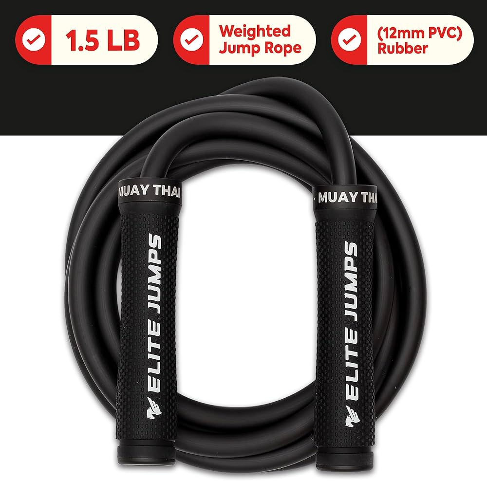 Muay Thai 3.0 Weighted Jump Rope for Men & Women – Professionally Designed for High-Intensity Training | Muay Thai, MMA & Fitness Jump Rope – Full Body Workout Weighted Rope