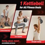 Adjustable dumbbell set,20/35/45/55/70/90lbs Free Weights set with upgraded nut, 5 in 1 Weight Set Used as Kettlebells, Barbell, Push up Stand, Fitness Exercise for Home Gym Suitable