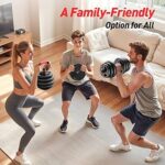 Adjustable dumbbell set,20/35/45/55/70/90lbs Free Weights set with upgraded nut, 5 in 1 Weight Set Used as Kettlebells, Barbell, Push up Stand, Fitness Exercise for Home Gym Suitable