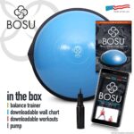 Bosu Balance Ball Exercise Trainer, Home Gym Equipment w/ Guided Workouts & Pump, 26″, Blue – Inflatable Fitness Platform for Strength Training, Standing, Balancing, and Core Workout