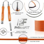 PrimaFIT Jump Rope Pro Speed Skipping Rope Adjustable Adult Jumping Rope Weighted Aluminium Handles for Double Dutch Boxing Workout Crossfit Exercise Fitness Spare Cable Weights Protectors Carry Bag
