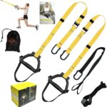 Bodyweight Resistance Training Straps, Complete Home Gym Fitness Trainer kit for Full-Body Workout, Included Door Anchor, Extension Strap, Fitness Guide