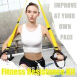 Bodyweight Resistance Training Straps, Complete Home Gym Fitness Trainer kit for Full-Body Workout, Included Door Anchor, Extension Strap, Fitness Guide