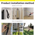 Bodyweight Resistance Training Straps, Complete Home Gym Fitness Trainer kit for Full-Body Workout, Included Door Anchor, Extension Strap, Fitness Guide