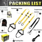 Bodyweight Resistance Training Straps, Complete Home Gym Fitness Trainer kit for Full-Body Workout, Included Door Anchor, Extension Strap, Fitness Guide
