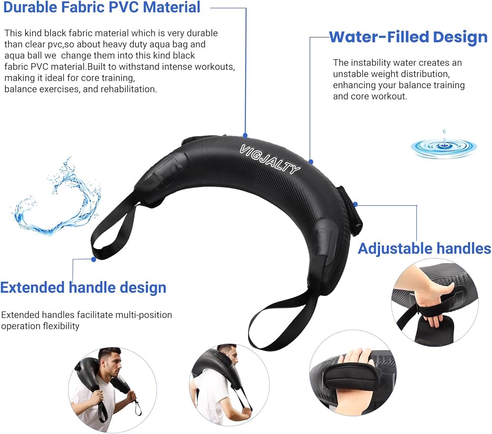 Heavy Aqua Bags-Water weight Bag 38-66Ibs – Ultimate Core Water Weights Aqua Ball-Adjustable Workout Sandbag Alternative for Full Body Exercise, Portable Stability Fitness & Balance Trainer Equipment