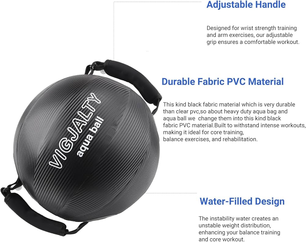 Heavy Aqua Bags-Water weight Bag 38-66Ibs – Ultimate Core Water Weights Aqua Ball-Adjustable Workout Sandbag Alternative for Full Body Exercise, Portable Stability Fitness & Balance Trainer Equipment