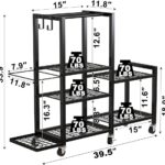 6-Tier Home Gym Storage Rack with Wheels, Dumbbell Weight Rack and Yoga Mat Organizer, Multi-Purpose Gym Equipment Storage Stand for Home Gym Accessories