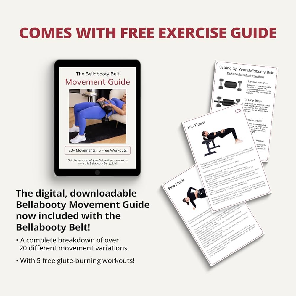 Bellabooty Premium Hip Thrust Belt – Adjustable Exercise Belt for Glutes & Squats, Hip Thrust Pad for Comfort, Versatile Gym Equipment for Home – Weightlifting Belt Support for Women