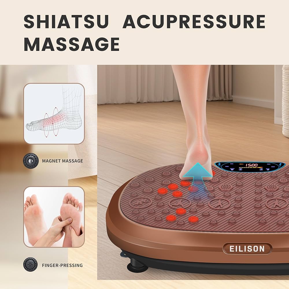 EILISON FitMaxx 3D XL Vibration Plate Exercise Machine – Whole Body Workout Vibration Platform w/Loop Bands – Lymphatic Drainage Machine for Weight Loss, Shaping, Wellness, Recovery