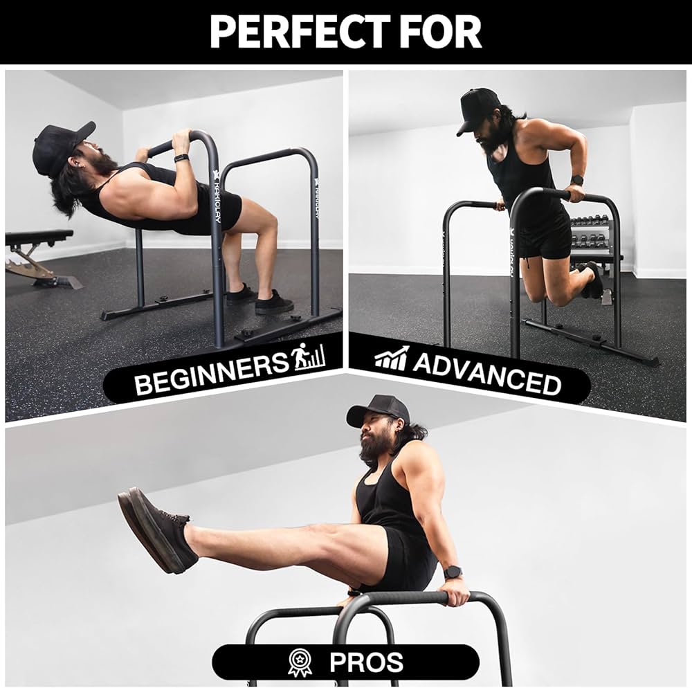 2026 Upgrade World’s Best Strongest Premium Dip Bars with Adjustable Ultra-Stable Settings & Non-Slip Feet – USA Original Patent, USA Designed, USA Shipped, USA Warranty