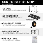 2026 Upgrade World’s Best Strongest Premium Dip Bars with Adjustable Ultra-Stable Settings & Non-Slip Feet – USA Original Patent, USA Designed, USA Shipped, USA Warranty