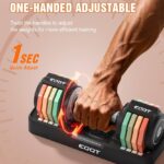 Adjustable Dumbbells Set/Single, 12.5LB/22.5LB/55LB 5 in 1 Free Adjustable Dumbbell Set with Anti-Slip Handle & Rainbow-colored Weight Plates for Home Gym, Weight Set for Women Men