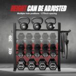 3-Tier Dumbbell Rack Stand Only, Weight Rack for Home Gym Dumbbells, Adjustable Height, Compact Design, Dumbbell Storage for Home Use