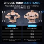 Chest and Arm Trainer with Adjustable Resistance – Arm Exercise Equipment Featuring 2 Pair of Interchangeable Rods (30LB–130LB),Twister Arm Trainer for Men for Home Workouts