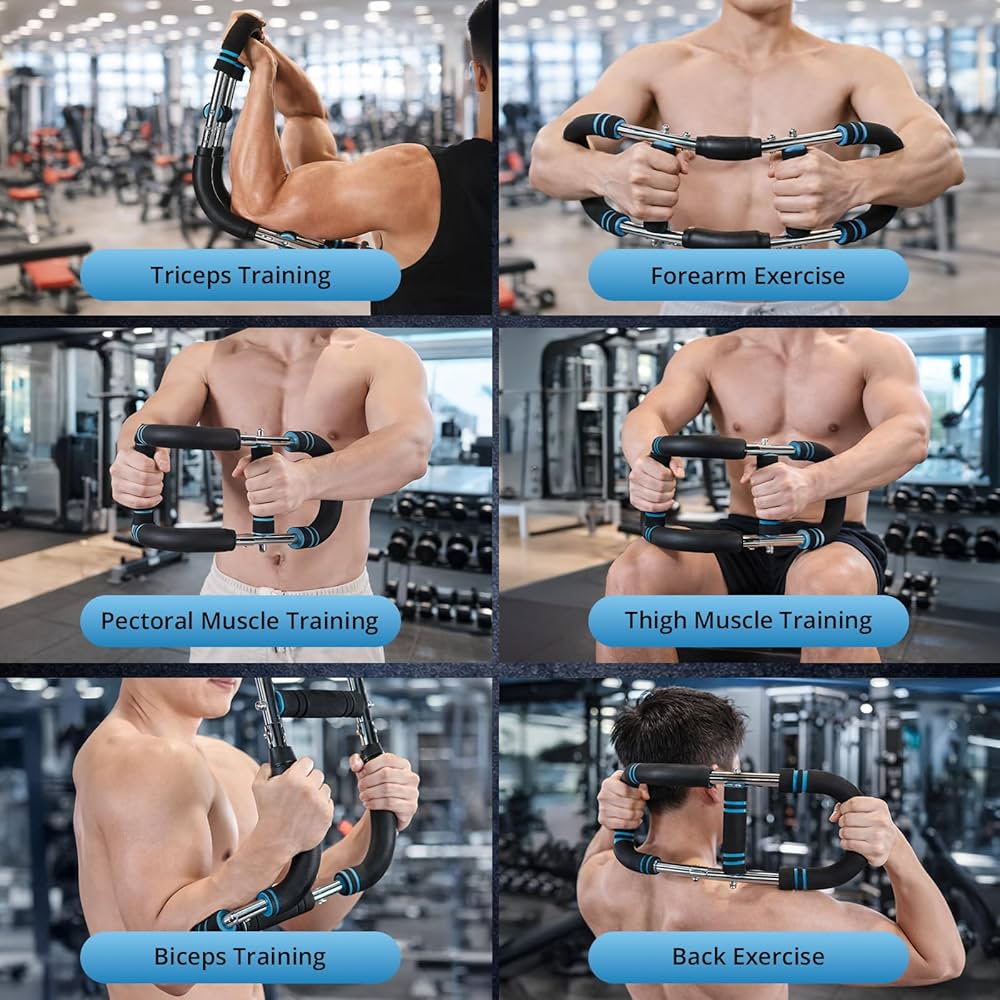 Chest and Arm Trainer with Adjustable Resistance – Arm Exercise Equipment Featuring 2 Pair of Interchangeable Rods (30LB–130LB),Twister Arm Trainer for Men for Home Workouts