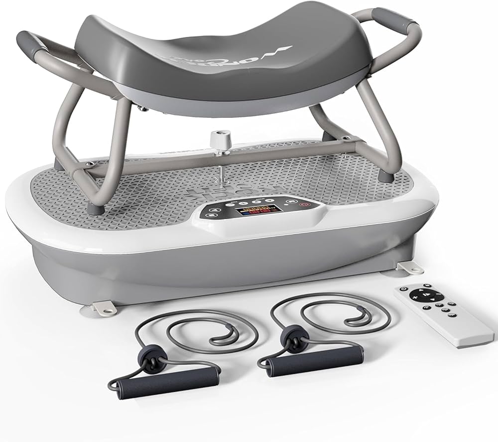 Wonder Core Rock N Fit – Vibration Plate Exercise Machine, Whole Body Vibration Platform with Seat, Body Shaker for Weight Loss, Lymphatic Drainage, Recovery, Home Fitness Equipment