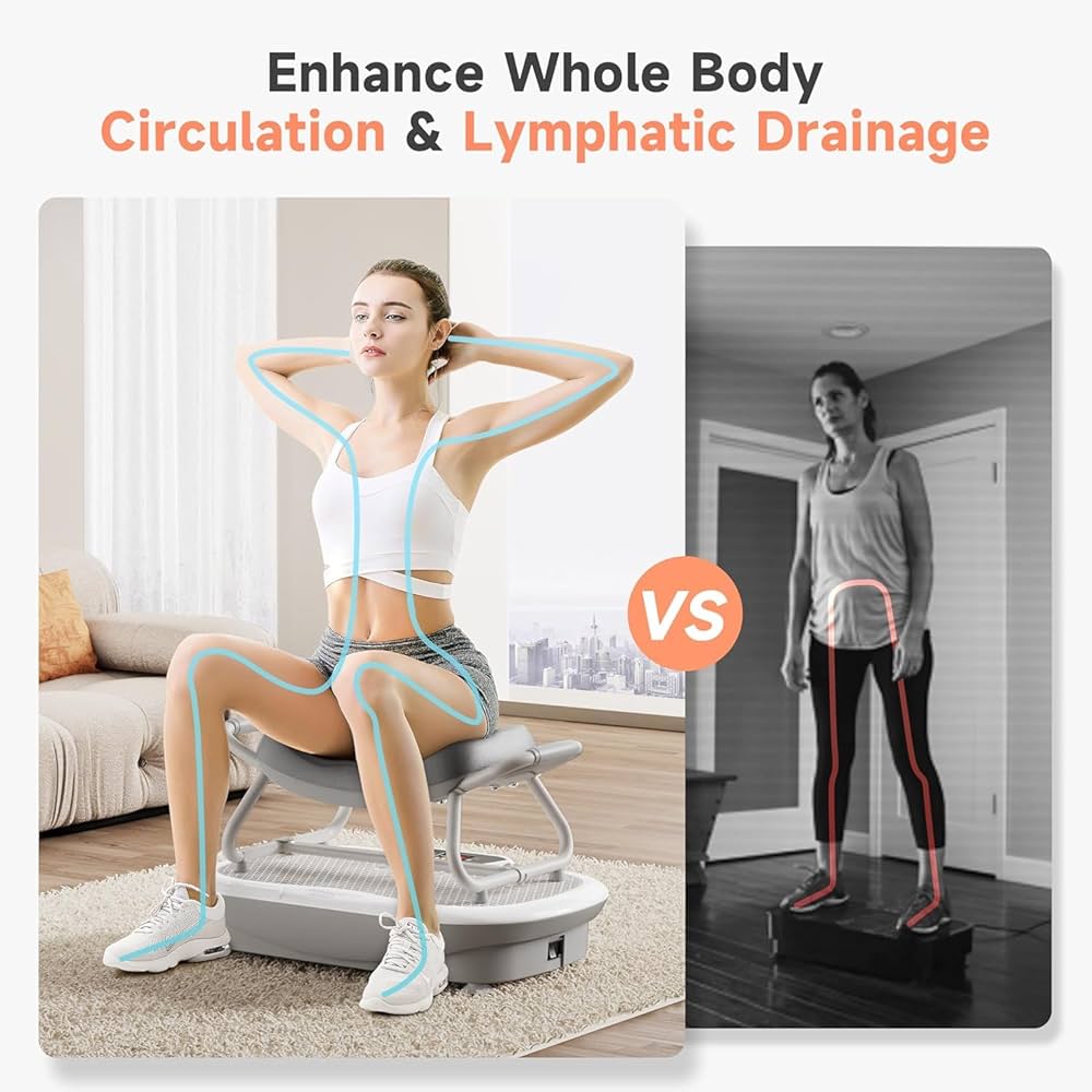 Wonder Core Rock N Fit – Vibration Plate Exercise Machine, Whole Body Vibration Platform with Seat, Body Shaker for Weight Loss, Lymphatic Drainage, Recovery, Home Fitness Equipment
