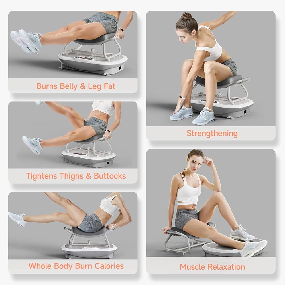 Wonder Core Rock N Fit – Vibration Plate Exercise Machine, Whole Body Vibration Platform with Seat, Body Shaker for Weight Loss, Lymphatic Drainage, Recovery, Home Fitness Equipment