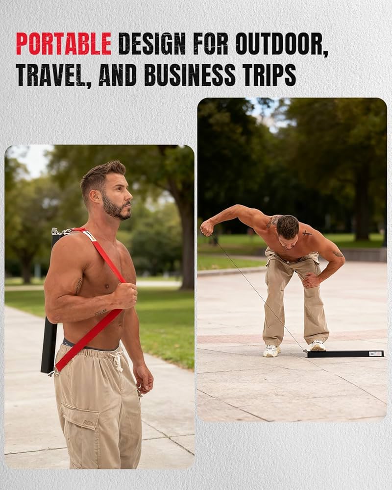 Cable Machine Home Gym, Wall-Mount Exercise & Workout Equipment with Adjustable Resistance, Compact Fitness Equipment, Multi-Functional Trainer for Full Body Strength, Toning, Rehab Training