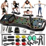 LALAHIGH Push Up Board,36 in 1 Home Gym Equipment with Ab Roller Wheel & Resistance Bands, Portable Foldable Workout Board for Full Body Strength Training Men Women,Gift for Boyfriend