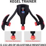 Thigh Trainer with Counter,3-in-1 Pelvic Floor Exercise Device,Adjustable 0-132lb Resistance Kegel Exerciser and Home Workout Equipment for Women and Men