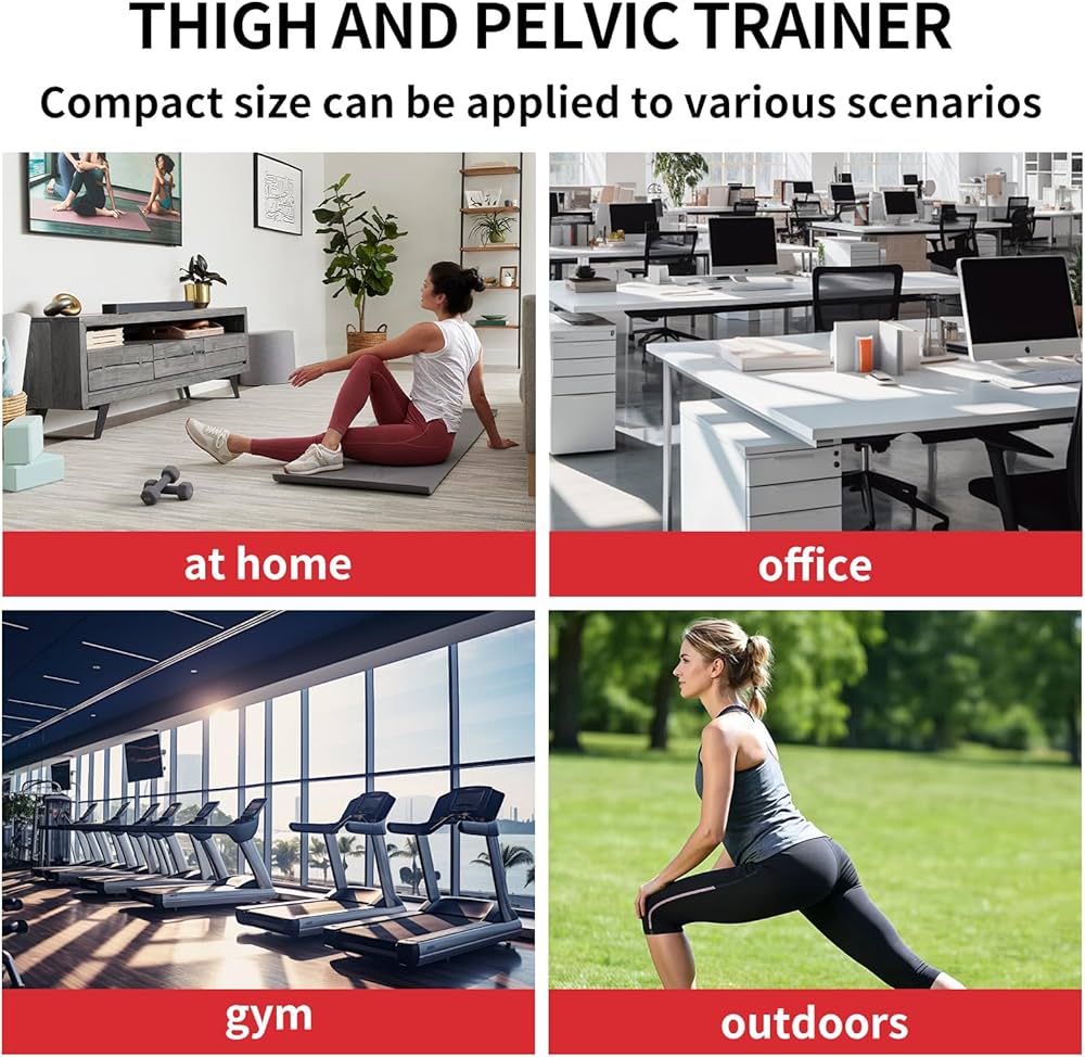 Thigh Trainer with Counter,3-in-1 Pelvic Floor Exercise Device,Adjustable 0-132lb Resistance Kegel Exerciser and Home Workout Equipment for Women and Men