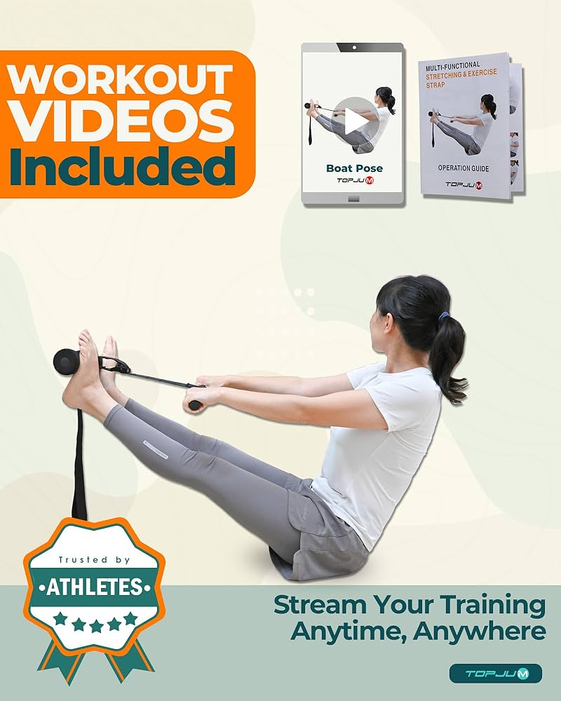 Nordic Hamstring Curl & Stretching Strap System, Full Body Flexibility & Strength Training Home Gym Equipment for Legs, Back, Core & Forearm