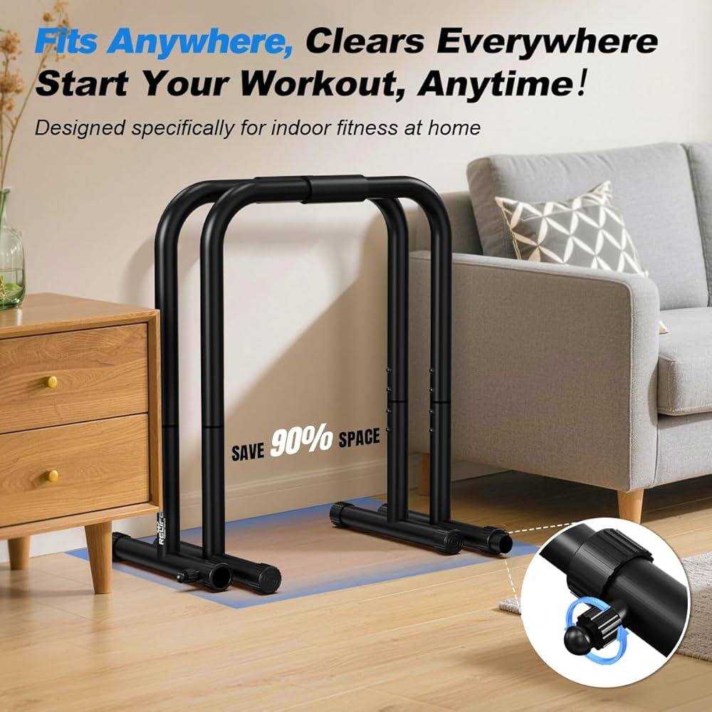 RELIFE REBUILD YOUR LIFE Dip Station Functional Heavy Duty Dip Stands Fitness Workout Dip bar Station Stabilizer Parallette Push Up Stand