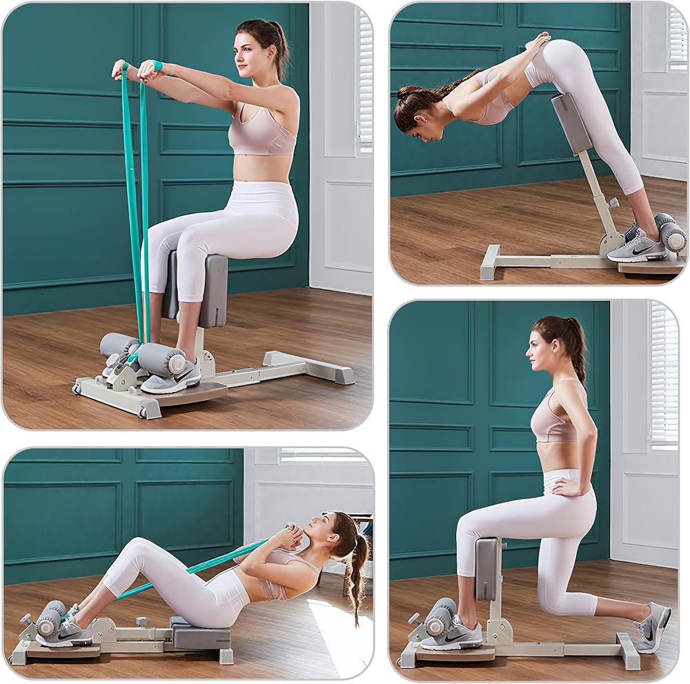 leikefitness Sissy Squat Machine, Deluxe Multi-Function Deep Sissy Squat Bench Workout Station, Leg Exercise Machine for Home Gym