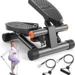 Niceday Steppers for Exercise, Stair Stepper with Resistance Bands, Mini Stepper with 300LBS Loading Capacity, Hydraulic Fitness Stepper with LCD Monitor