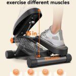 Niceday Steppers for Exercise, Stair Stepper with Resistance Bands, Mini Stepper with 300LBS Loading Capacity, Hydraulic Fitness Stepper with LCD Monitor