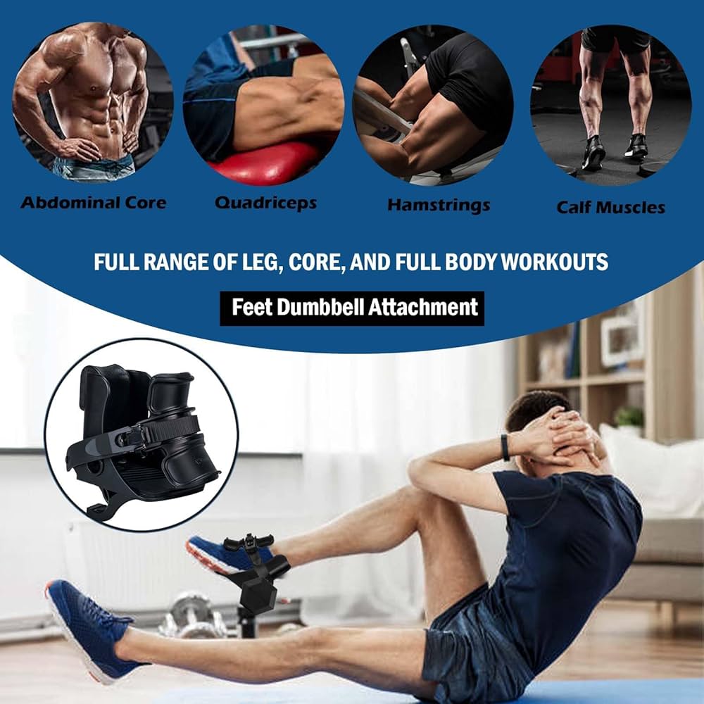 Foot Dumbbell Attachment, Dumbbell Weights for Legs Holder, Weight Training for Legs, Adjustable│1-120 lbs, Leg&Core&All Around Workout, Left/Right Foot