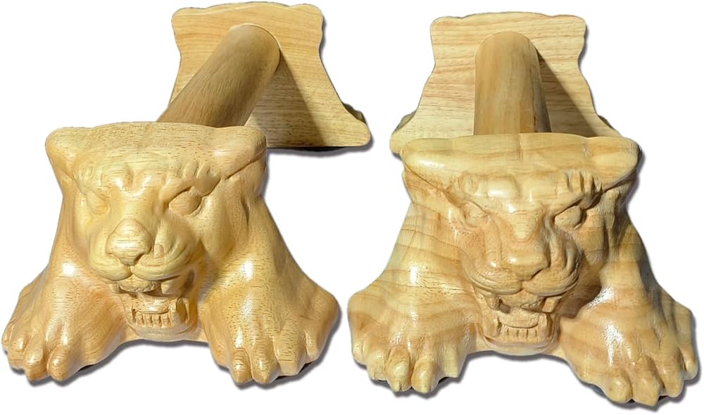 Tiger Power,Wood Pushup Bars Non-Slip Base Exercise Home.