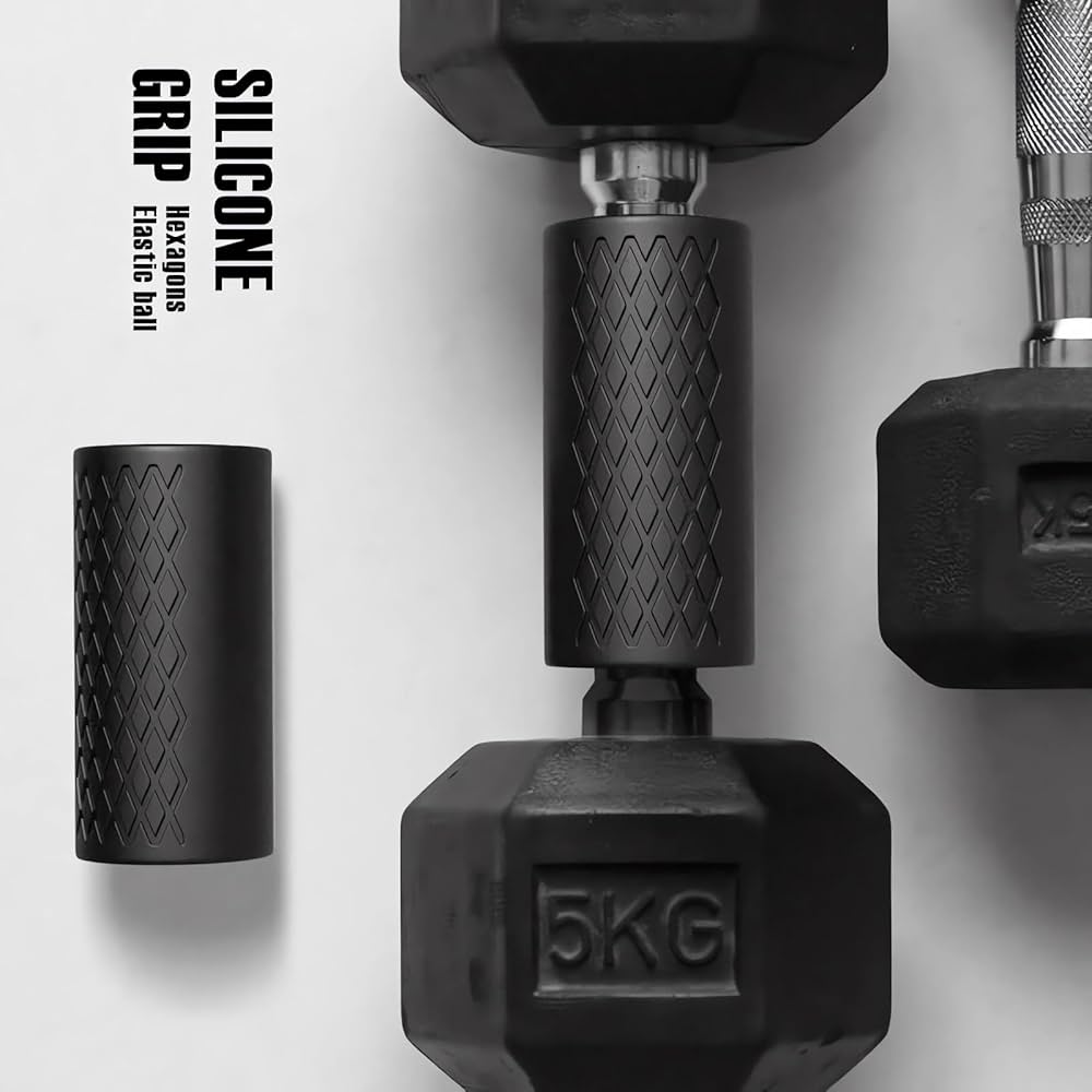 Rubber Barbell Grip, Thick Dumbbell Grip Arm Strength Tool, Barbell Clutch Suitable For Row/Puller/Kettlebell, Gym Biceps Arm Muscle Trainer