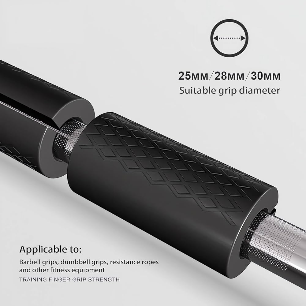 Rubber Barbell Grip, Thick Dumbbell Grip Arm Strength Tool, Barbell Clutch Suitable For Row/Puller/Kettlebell, Gym Biceps Arm Muscle Trainer