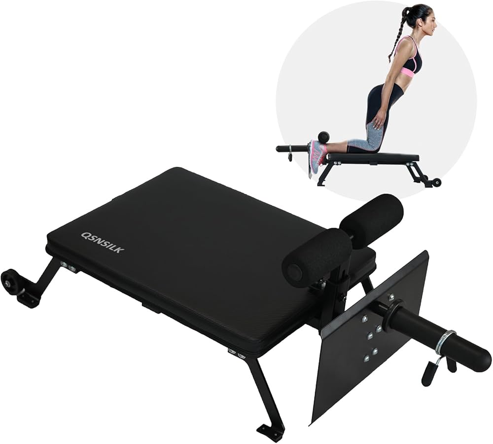 Nordic Curl Machine, Hamstring Curl Bench, Compact Glute Bench with wheels, Home Gym Equipment for Leg Workouts