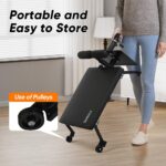 Nordic Curl Machine, Hamstring Curl Bench, Compact Glute Bench with wheels, Home Gym Equipment for Leg Workouts